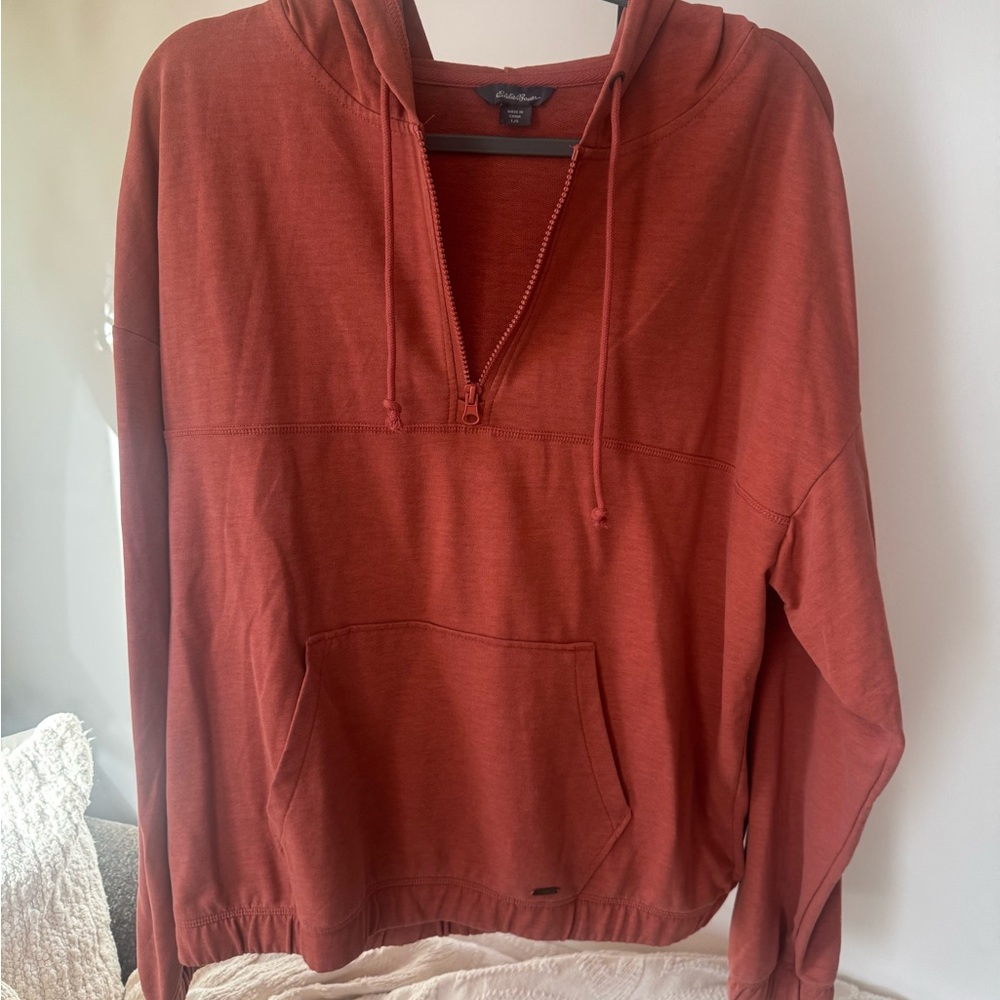 Rust Half-Zip Hoodie